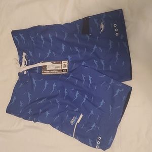 OHO Old Harbor Outfitters Blue Schoolie boardshorts size 34 NWT